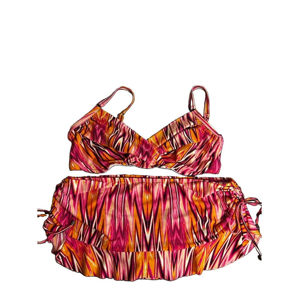 Swim Systems Tribal Print Bikini Set Size L Ring Tie-side Summer Swimsuit Beach